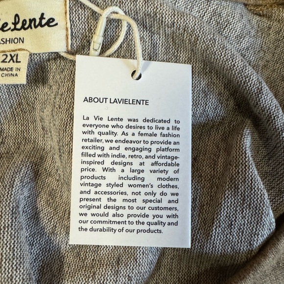 NWT La Vie Lente Deer Print Sleeveless Tunic Dress Beige 2XL - Picture 4 of 5